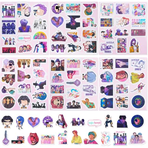 74PCS Demon Stickers Cartoon Huntrs Stickers for Kids Vinyl Waterproof Anime Decals Cool Trendy Decals for Water Bottles Laptop Guitar Skateboard Scrapbook