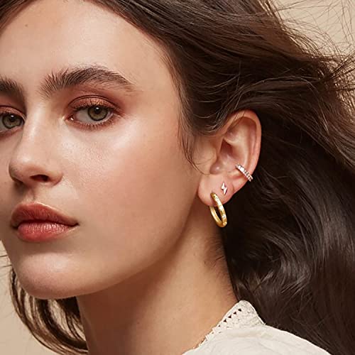 Gold Hoop Earrings for Women 14K Gold Earrings Dazzling Cubic Zirconia Lightweight Gold Earrings for Women Gifts for Women 20mm2