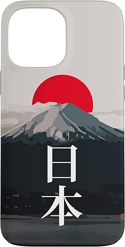 Funda para iPhone 13 Pro Max Mt Fuji (Fujisan), Rising Sun y Kanji japonés