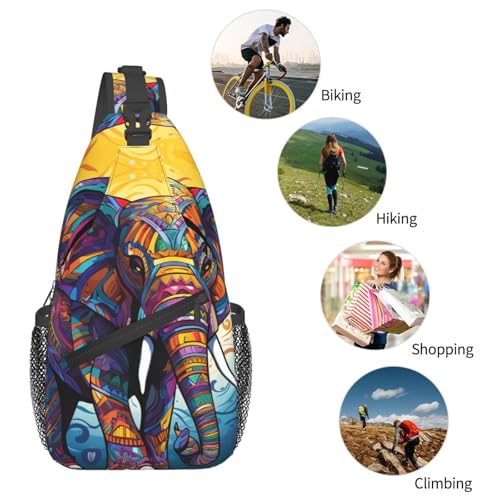 Mochila bandolera color negro con elefante miniatura 5
