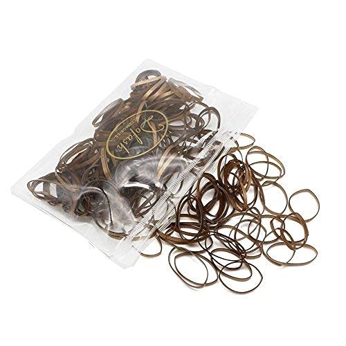(rose gold) - Dofash 200PCS New function achievement strong durable no hair damage Elastic braiding hair rubber bands TPU 2.5x75mm hair styling and sturdy with zipper clear bag for ladies,girls,kid...