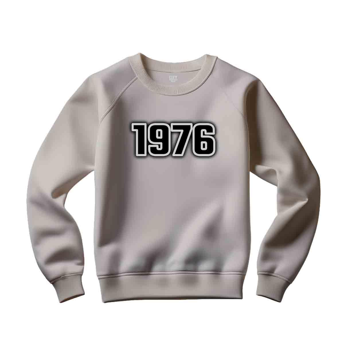 Sweat 1976 unisexe vêtement gris mélangé mode décontractée