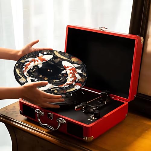 CRASPIRE Turntable Mat Record Player Mat Fish 12inch Reduce Noise Pad Turntable Slipmat Antistatic Anti Slip Felt Platter Slip Mat Protective Mat for Home Record Players