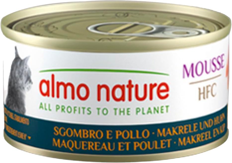 Almo Nature, Lattina mousse sgombro e pollo gatti sterilizzati, 70 gr