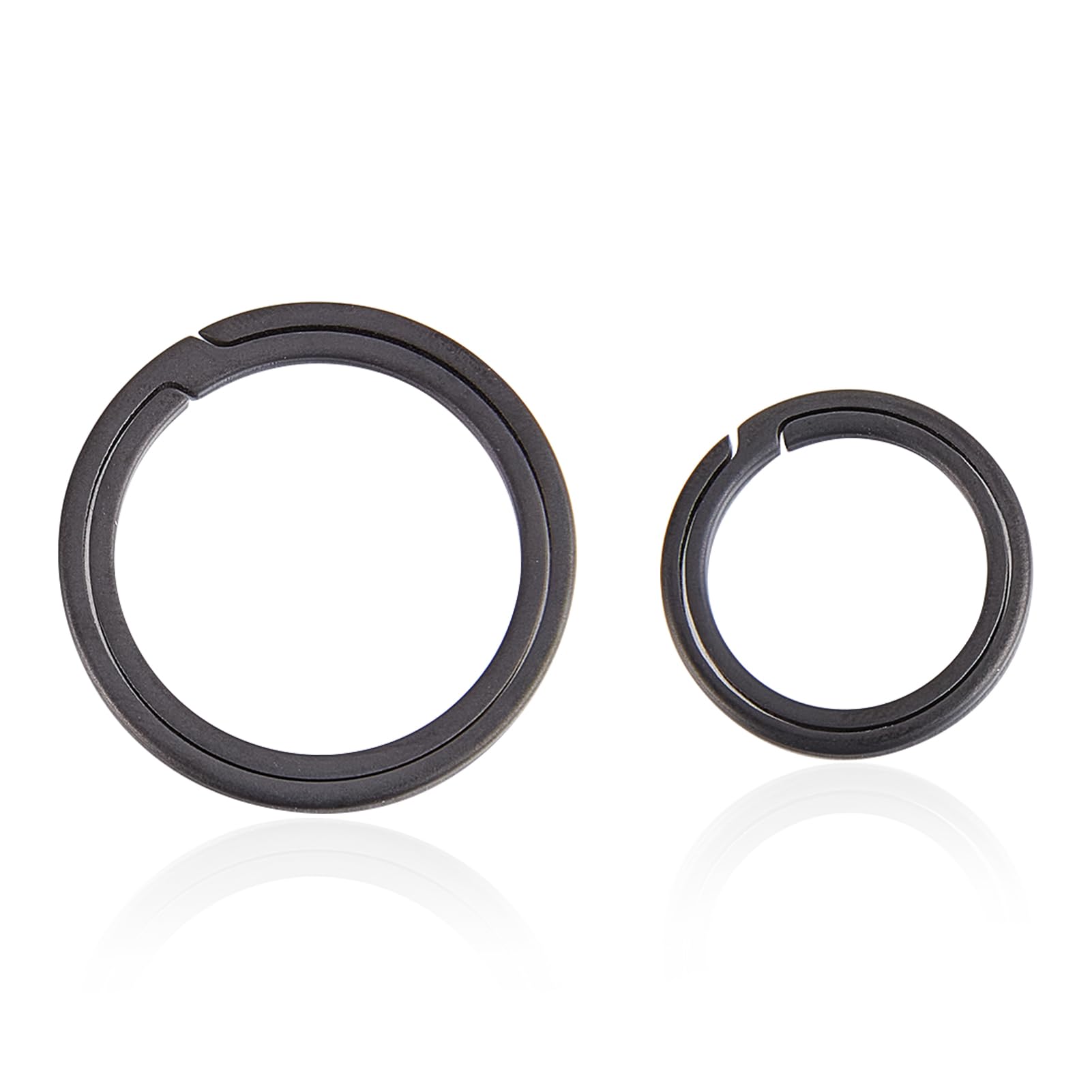 NICENEEDED Titanium Keyring Rings Black Key Ring Holder with Split Carabiner for Pushing Robust Key Ring Organiser with Quick Release