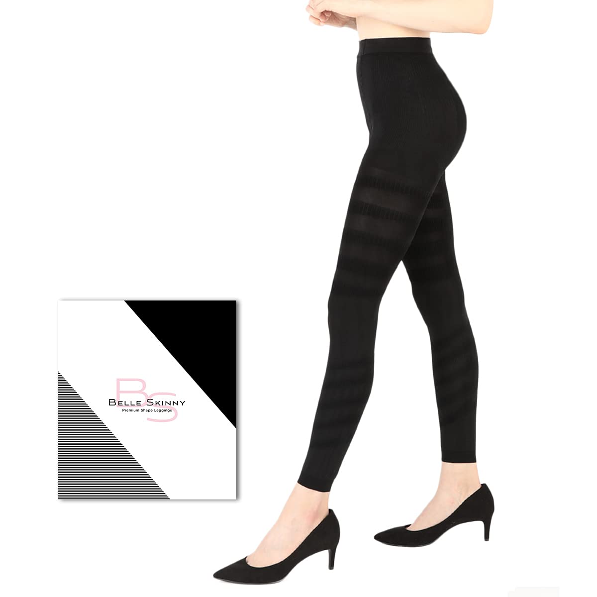 ベルスキニープレミアムシェイプレギンスL～LLサイズ黒：BELLE SKINNY  