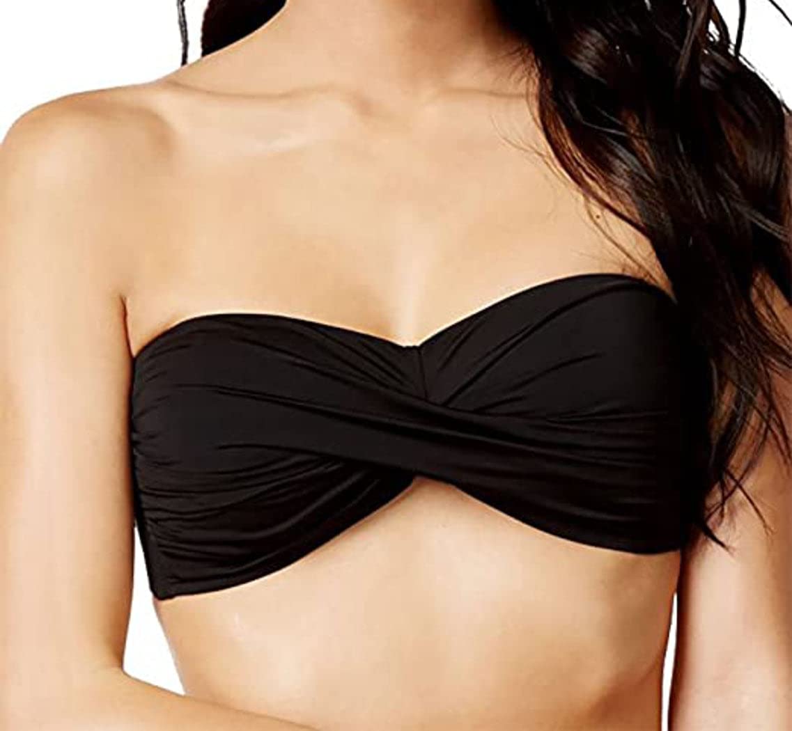 Bar 3 Women's Swimwear BrandCore Solids Twist Bandeau Bikini Top