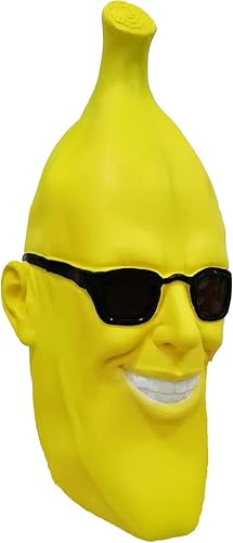 Divertida máscara de hombre de plátano novedosa máscara de frutas de látex para Halloween cosplay fiesta de disfraces