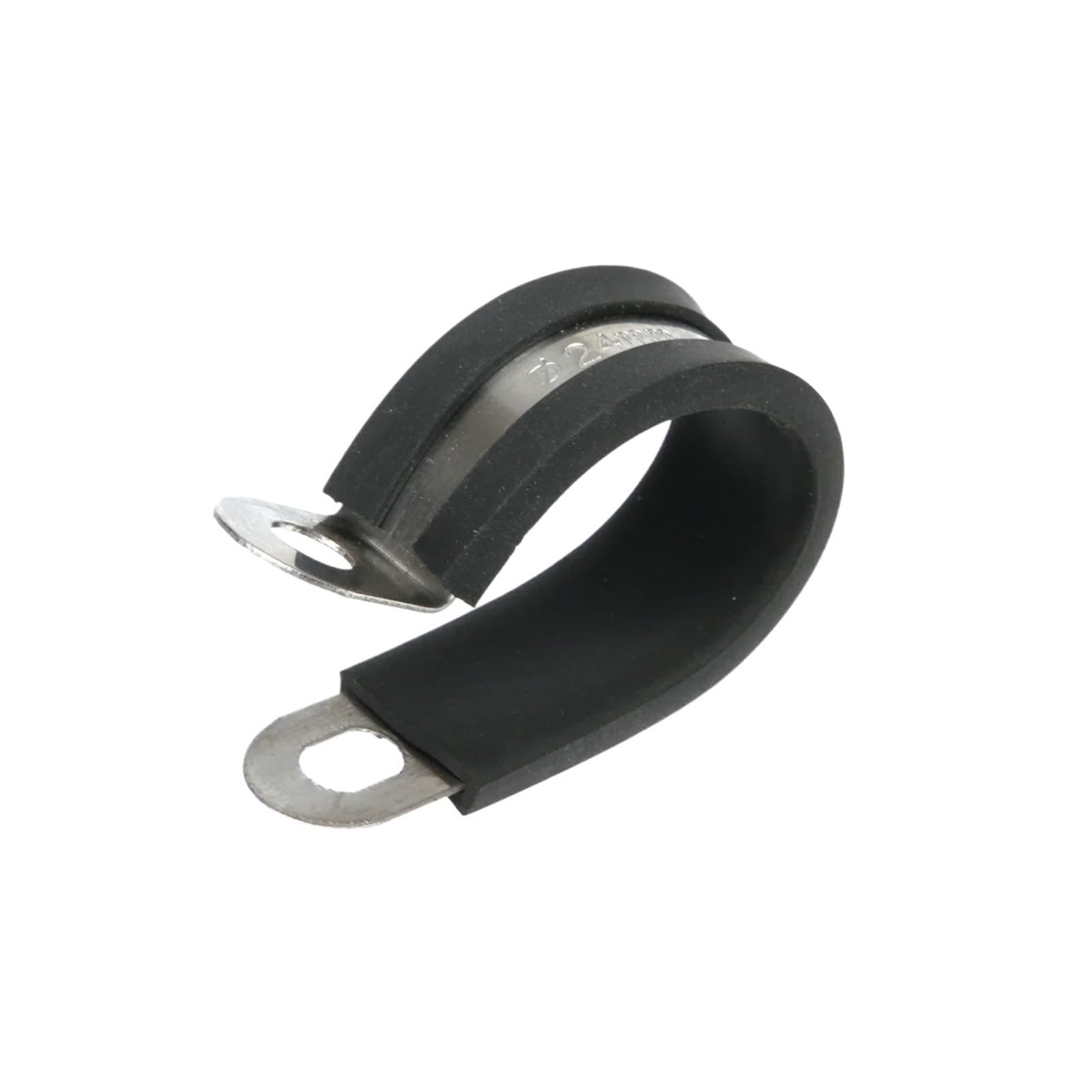 Hqycl One Color 10Pc Rubber Lined P Clips Cable Mounting Hose Pipe Clamps Fixing Pipes Stainless Steel Hardware Fasteners 6/8/10/12/14/16/20/24Mm(24Mm (10Pcs))