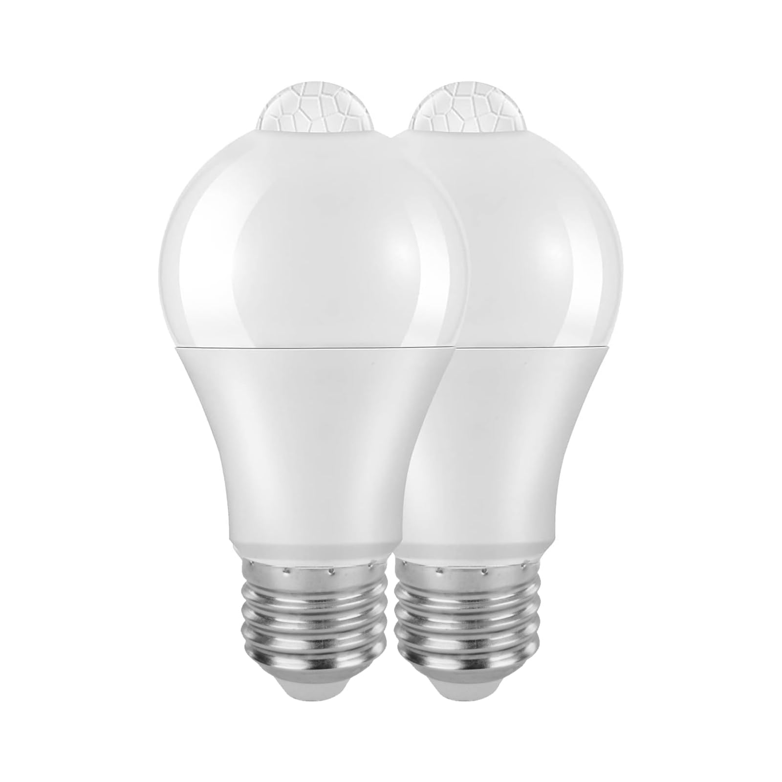 Veyera PIR Motion Sensor Light Bulb, 2 Pack 12W E27 Smart Light Bulbs Auto On/Off Bayonet Smart Life Bulb, Bayonet Pir Light Bulb for Front Door Stairs Garage Basement Corridor, Warm White 3000K