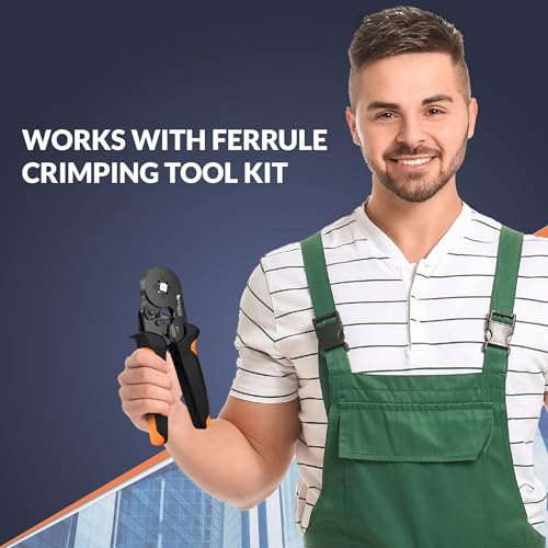 Image of Newhouse Electric FCK160A Ferrule Crimping Tool Kit with Secure Wire Ferrule Nylon Container and 160 Electrical Wire Connectors, Electrician Tool Set for Home Improvement and DIY Electrical Work