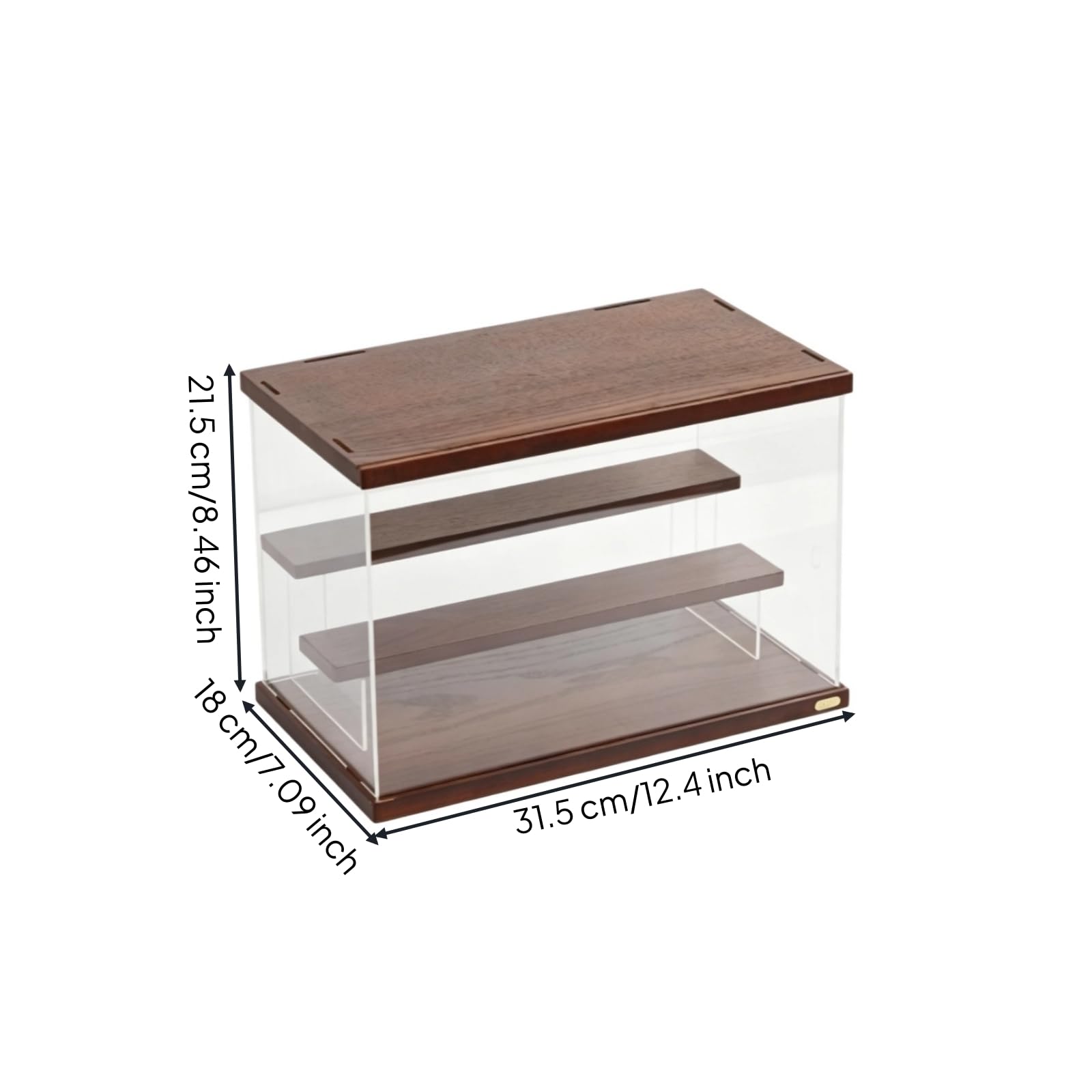 harayaa Staubdichte Schaukabine für Figuren | Staubschützend, Tischvitrine aus Bambus und Acryl, vollkommen transparent, für Regal, Sammler