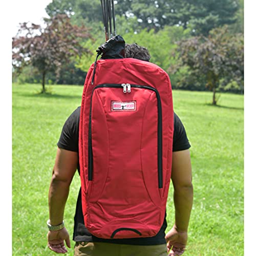 Universe Archery Recurve Takedown Bow Backpack With Arrow Tube | Hunting Multi Pockets Pvc Cordura Backpack | Shoulder Bag With Adjustable Straps For Archery Waterproof Pocket (68Cm X 25 Cm) (Red) #TOP6