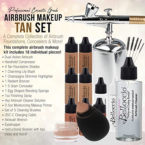 Belloccio BEL KH-TAN Complete Cordless Handheld Airbrush Cosmetic Makeup System thumb #1
