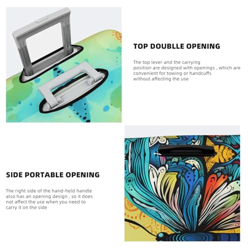 Travel Luggage Cover Suitcase Protector Elastic Washable Butterfly Tie Dye Suitcase Cover Anti-scratch Spandex Baggage Covers Fits 18-32 Inch Luggage4