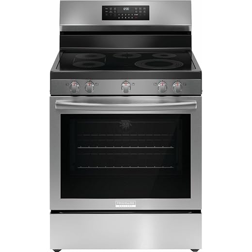 Frigidaire Gallery 30 in 5 Burner Element Freestanding Range in Stainless Steel with True Convection and Air Fry GCRE3060BF