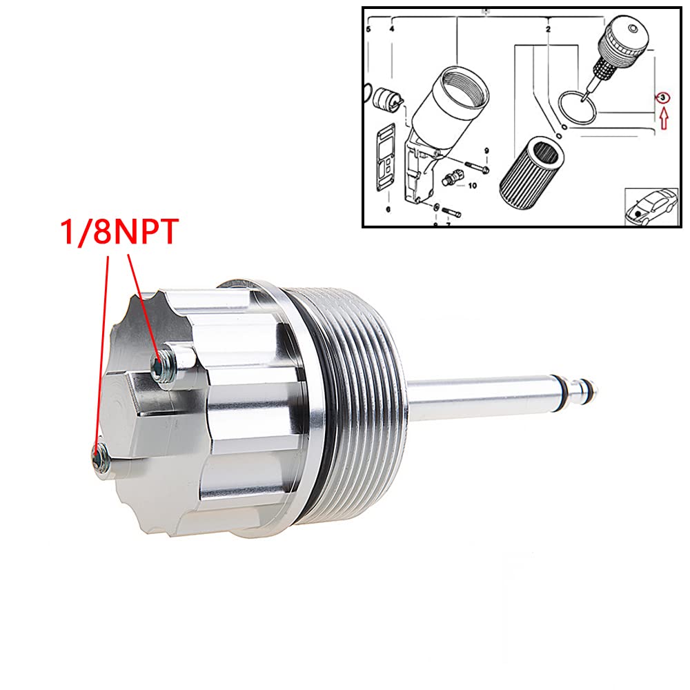 Tapa de filtro adaptador de aluminio para carcasa de filtro de aceite para B-M-W M40 M42 M43 M44 316i 318i 518i Z3 1.8 1.9 (actualización de piezas)