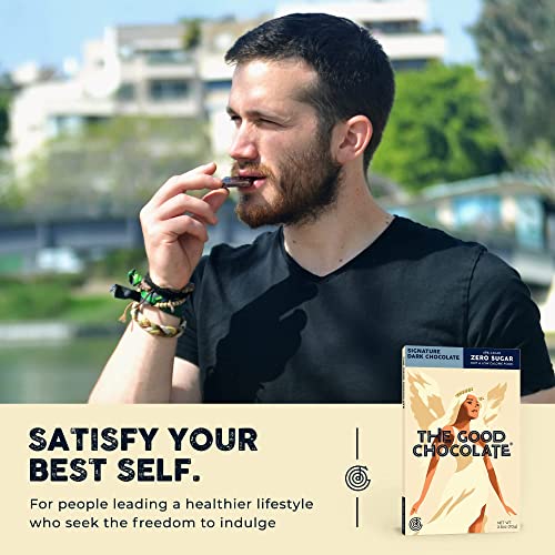 The Good Chocolate - Keto Dark Chocolate Bars, Zero Sugar, Lower Net Carb Snack, Lower Calorie, Vegan Chocolate Candy, 6 Bar Value Pack #TOP5