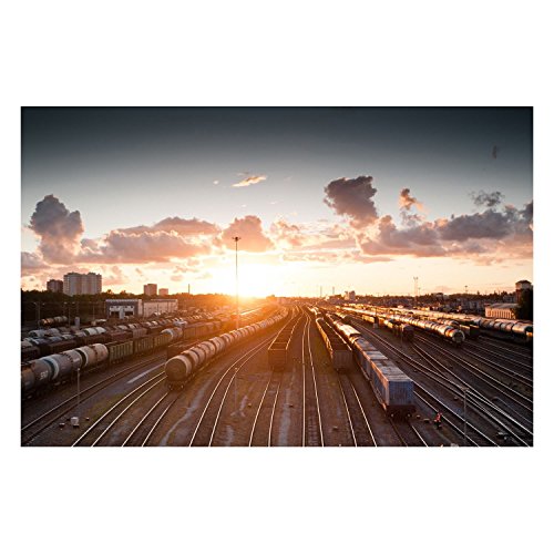 Affiche de train vintage décoration murale géante rétro 91x135cmB