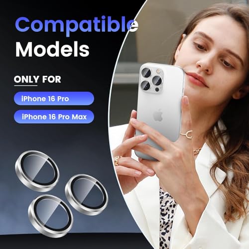 Image of Mobile Camera Lens Protector Compatible for iPhone 16 Pro & iPhone 16 Pro Max Grey