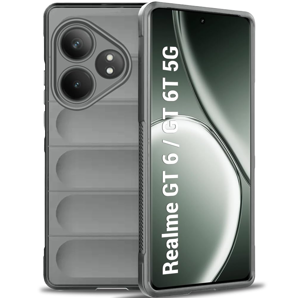 TheGiftKart Liquid Silicon Back Cover Case Compatible with Realme GT 6 / GT 6T 5G | Shockproof Military Grade Protection | Micro-Fibre Cloth On Inner Side | Anti-Slip Grip Back Case (TPU, Grey) (B0D9HCKN96) Amazon Price History, Amazon Price Tracker