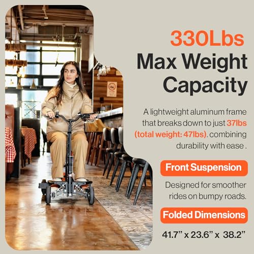 Image of SuperHandy Foldable Mobility Scooter for Adults, 330 lb Capacity