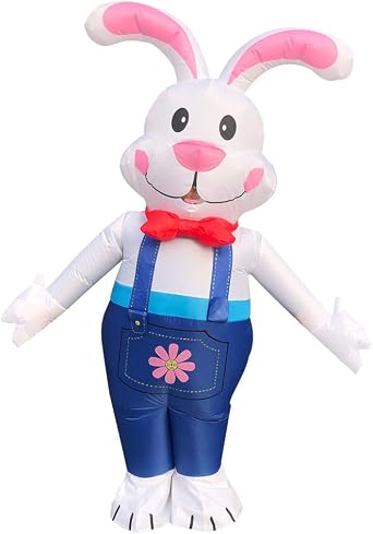 RHYTHMARTS Easter Bunny Costume Inflatable Costume Easter Bunny Suit Rabbit Costume for Adults