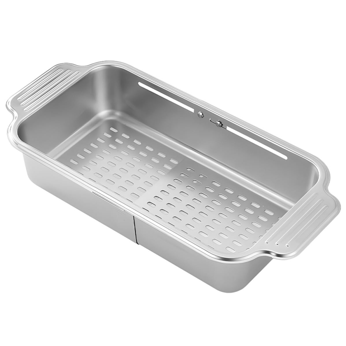 CLISPEED Colador Extensible para Escurrir Verduras y Utensilios Fregadero de Acero Inoxidable 304 Cesta Resistente para Fregadero de Cocina