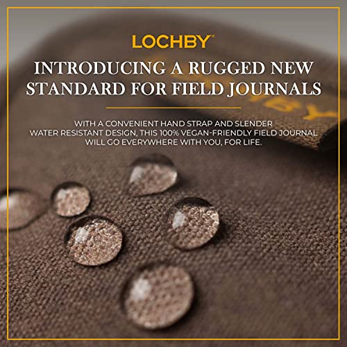 Lochby Field Journal, Planner, Sketchbook - Waxed Canvas - Water Resistant Cover - Stout Pen Loop - Multiple Pockets, Colors & Refill Options - Stylish & Durable For Journaling And Writing - For Men / Women - 6.75” X 9.75” X 1” - (Brown) #TOP4