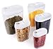 Set de 5 Plástico de Alimentos Secos Cereal Caja de Almacenamiento de La Cocina Dispensador de Contenedores con Tapa Hermética