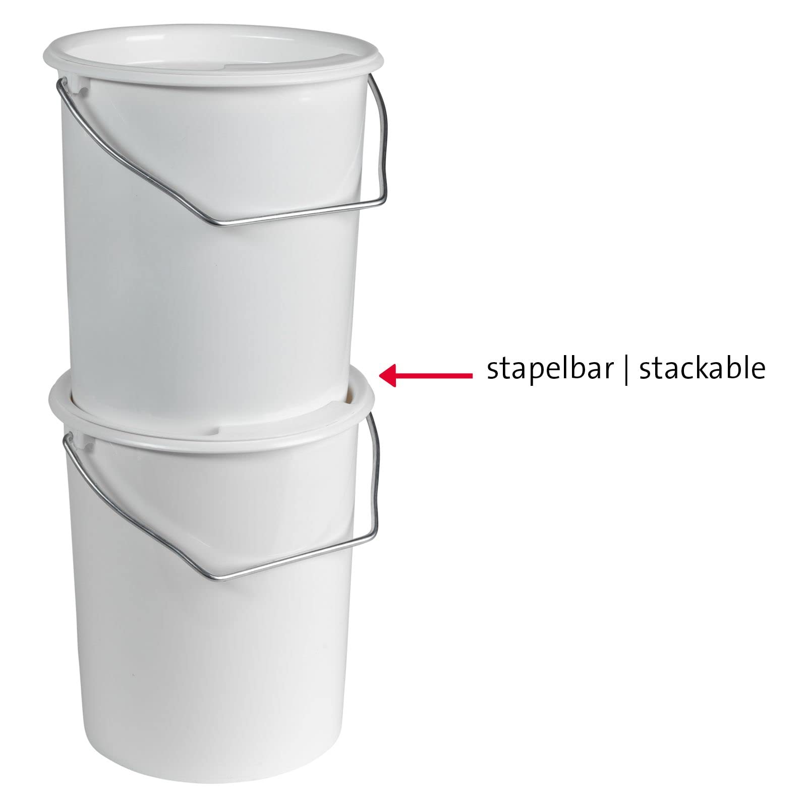 Westmark 237922E3 Lot de 2 seaux à Lait/Stockage/Nourriture avec Anse et Couvercle - Capacité : 3 l - en Plastique - Blanc