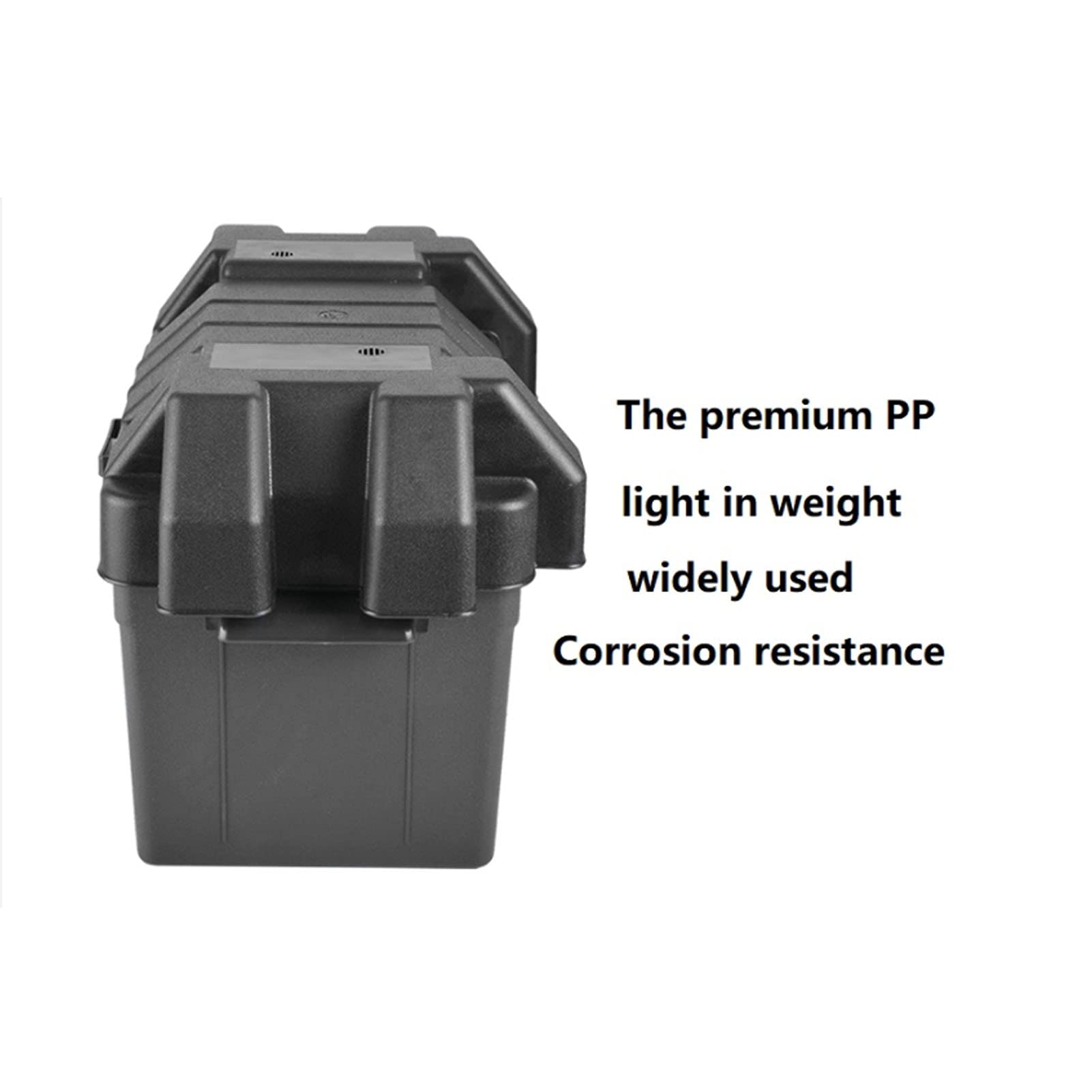 Batteriekasten, Universal Batteriehalterung Power Guard mit Riemen Wasserdichte Batteriebox für draußen für Boote, Kajaks, Marine, Wohnmobil, Anhänger, Automobile(29x20.5x20cm/11.4x8.1x7.9 Zoll)