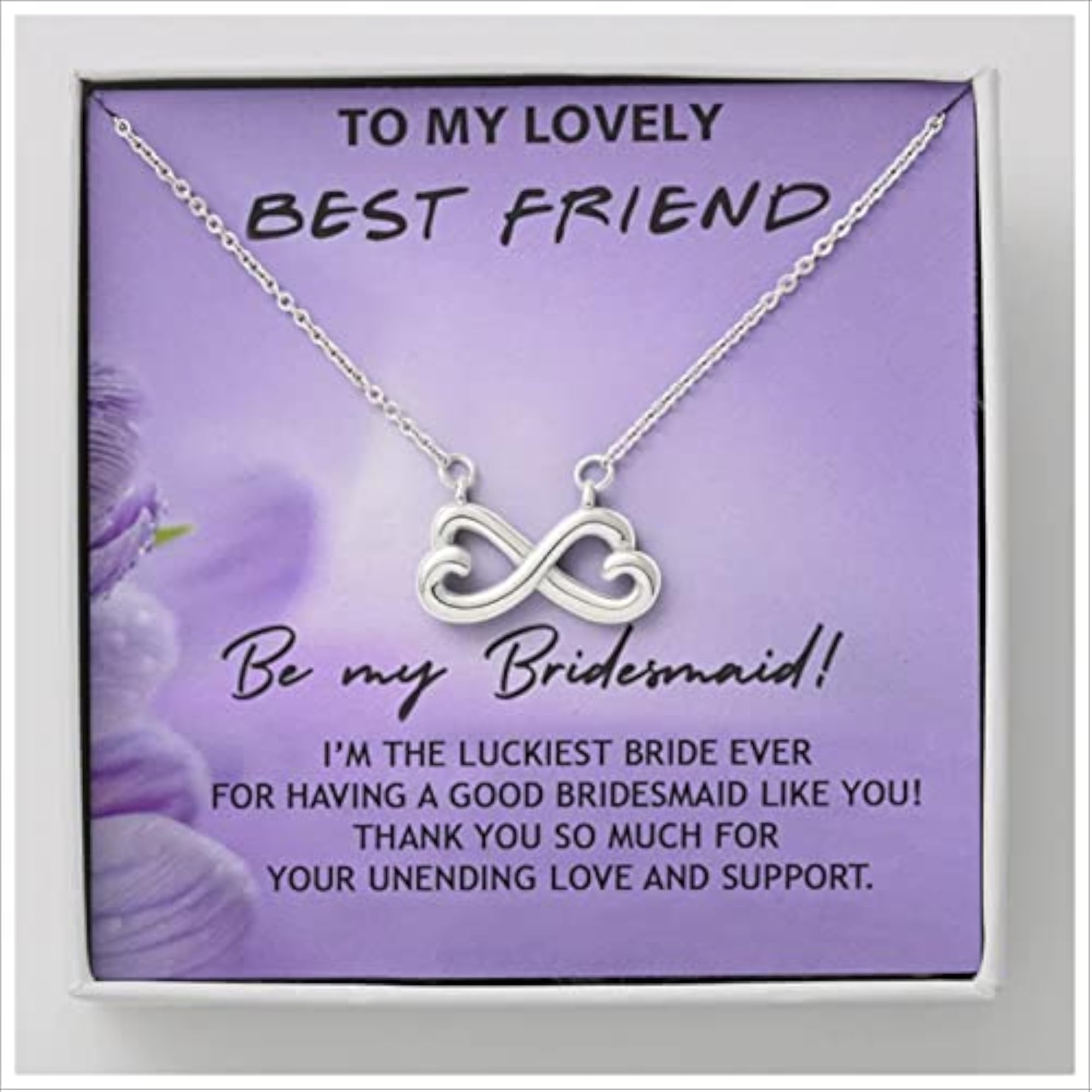 Bridesmaid Gift Hamper, Pure Silver Pendant with Message Card