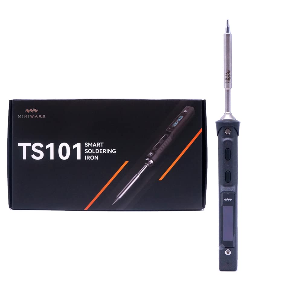 MINIWARE TS101 Soldering Iron Welding Machine B2 Tips Portable Digit DC5525 USB-C 65W Temperature Adjustable 50-400°C Original Digital OLED Programmable