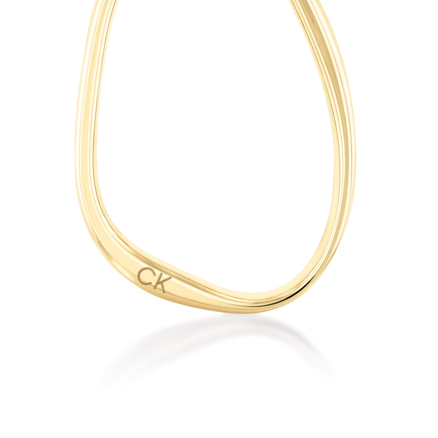 Calvin Klein Damskie kolczyki koła z kolekcji ELONGATED DROPS żółte złoto - 35000451, Jeden rozmiar, Stal nierdzewna, Bez kamieni szlachetnych