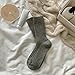 5 Pairs - Women's Autumn and Winter Linen Wool Pile mid-Tube Socks, Fleece Thick Warm Cashmere Stockings - Gray Green - One Size fits All