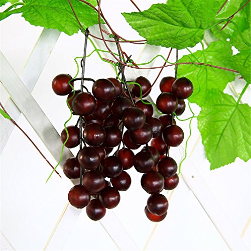 Mynse 5 Pieces 95" Fake Fruit Vines For Home Garden Indoor Decoration Artficial Grape Cluster Vines With Leaves #TOP1