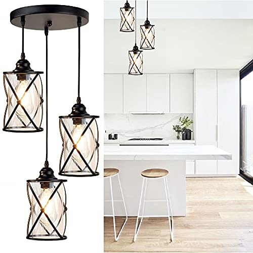 Retro Pendelleuchte Im Industrial-Look – Würfelform Aus Eisen, E27, Verstellbar Bis 1m, Für Wohnzimmer & Küche
