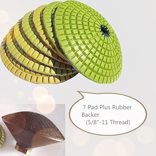 4" Diamond Convex Polishing Pads Set of 30+1 PCS and Convex Back Holder For Concave Sinks or Ogee Edges