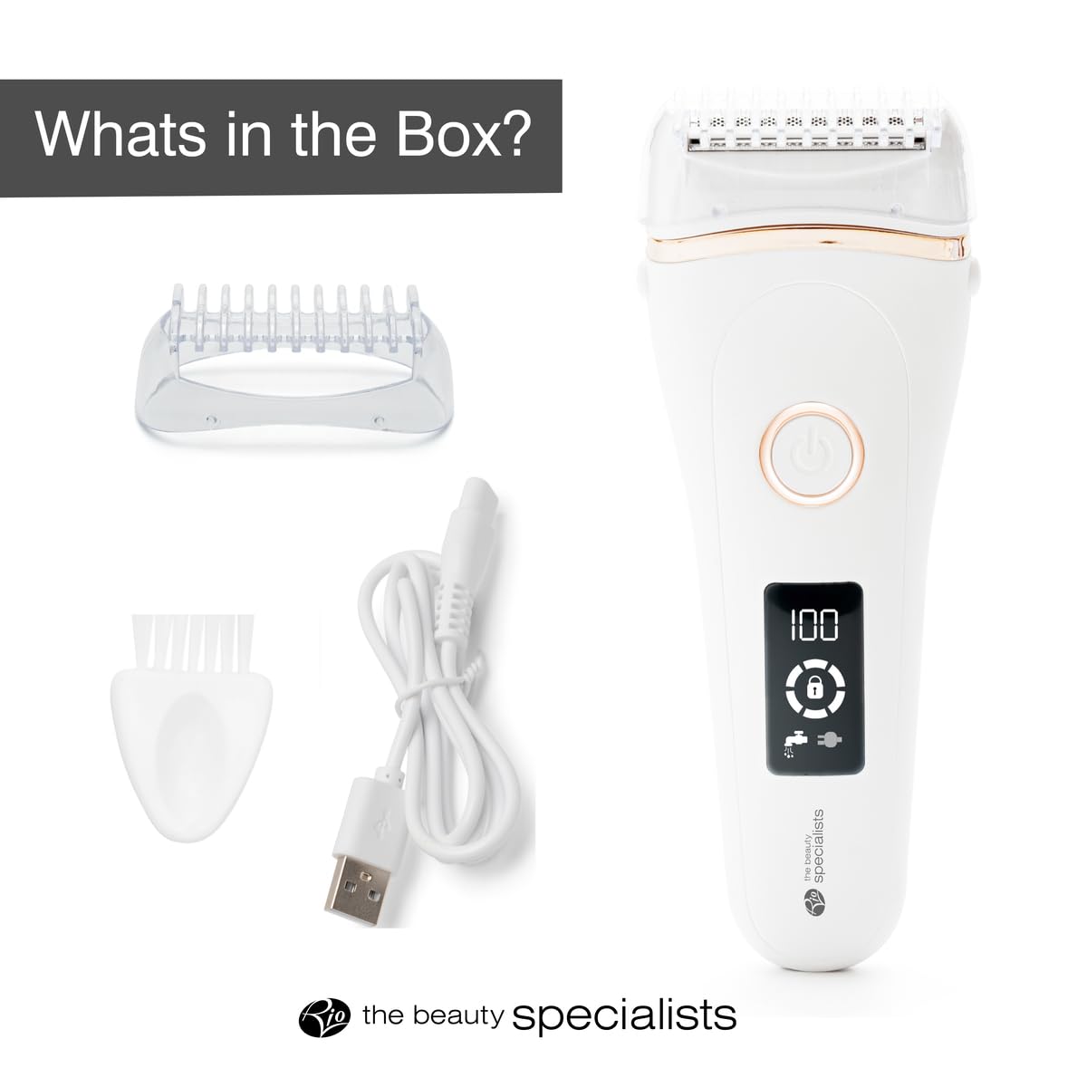 Rio Go Smooth Nass- und Trockenrasierer und Bikini-Trimmer, schnurloser Damen-Bikini-Rasierer, Nass- und Trockenrasierer für Damenbeine, Achselhöhlen, Schamhaar, wiederaufladbar und wasserdicht