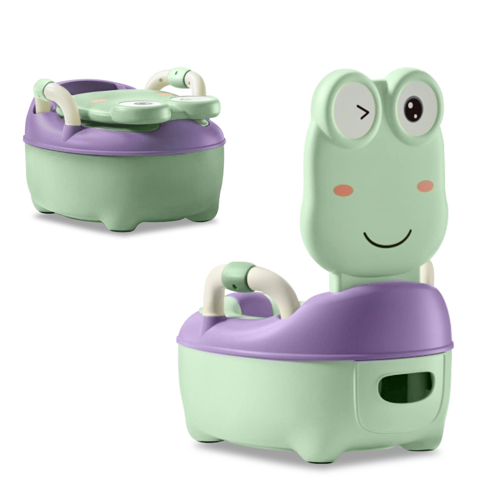 LARS360 Vasino per bambini, WC per bambini, con manici, per bambini (tipo normale, verde)