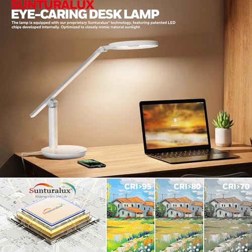 Image of Honeywell H6 Desk Lamp for Home Office, Dimmable Reading Table Light, White