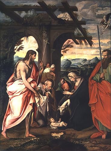 Impression sur toile Naissance du Christ, une œuvre d'art napolitain premium