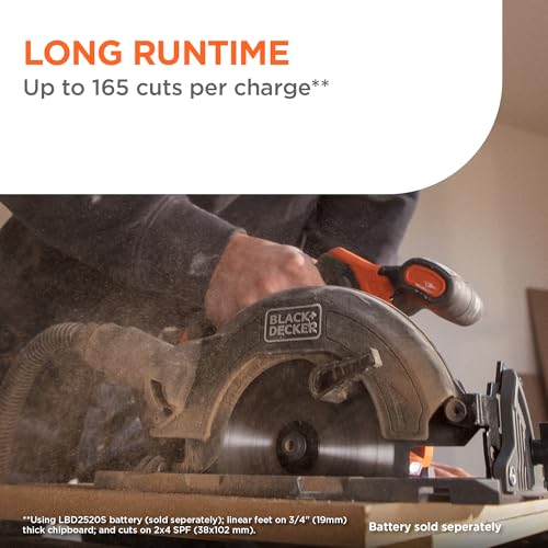 Image of BLACK+DECKER 20V MAX POWERCONNECT Brushless Cordless Circular Saw for Wood, 6 1 /2 In. (165mm), Includes 24T Circular Saw Blade, 4300 RPM, 50 Degree Bevel, Tool Only (BLCS78B)