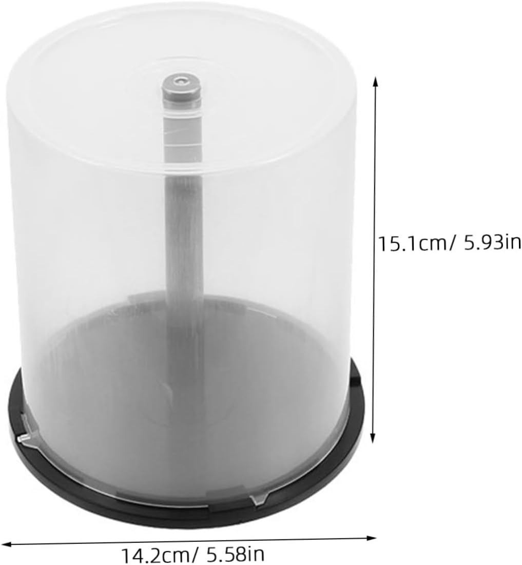 BESPORTBLE Cd Storage Bin 100 Disc Capacity Stackable Clear Plastic Dvd Case Holder with Black Spindle for Cds Dvds -Rays Games 3-Pack Media Organizer