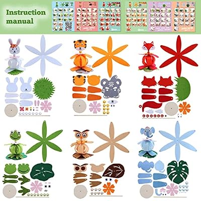 Coola Craft Kits for Kids Felt Animal Toddler Craft - 6Pack Art and Craft DIY Early Educational Toys Suitable Need Best Gift for Kids Age 3-6,7,8,9