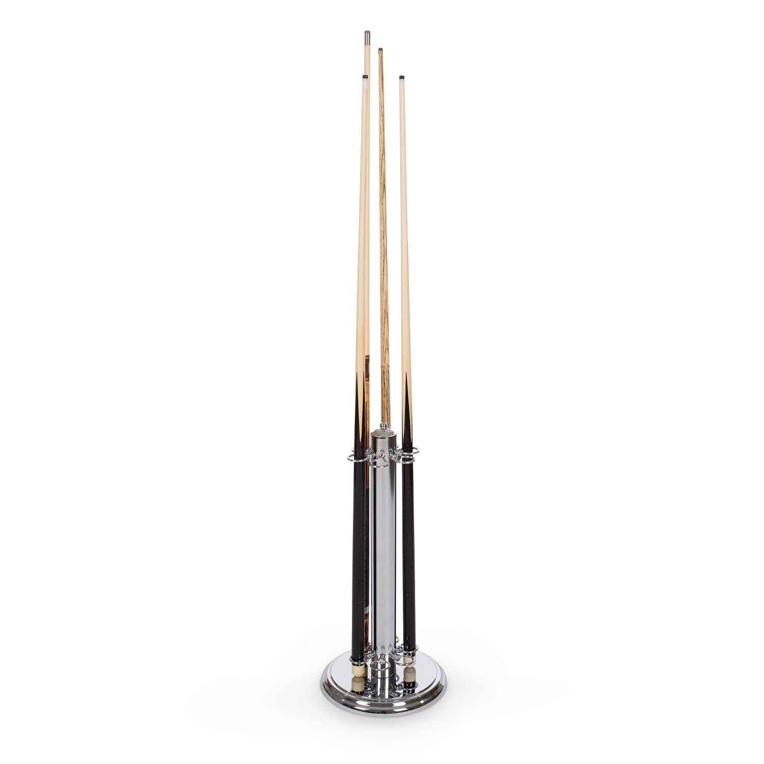 Stradivari Billard-Queue Ständer Evita | Für bis zu 6 Queues | Verchromt | Geeignet für Verschiedene Queue-Längen | Schwer und standfest | Chromfarben