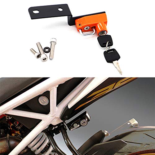 Motorcycle Helmet Lock Anti-Theft For KTM DUKE 125/250/390 2017 - up - Orange