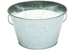 TIKI® Brand Citronella Wax Candle | Triple Wick Bucket in Silver