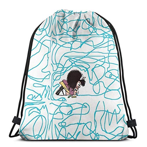 Orangefruit Mafalda Drawing Crayon Mochila Deportiva Plegable Impermeable Bolsa de Gimnasio